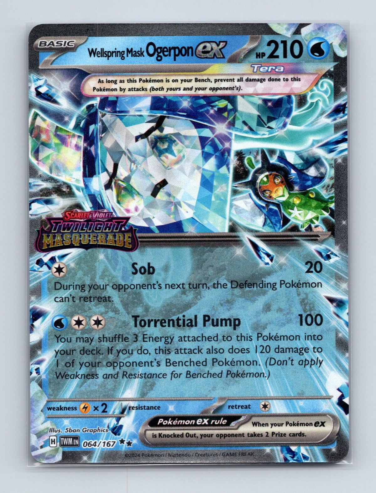 2026 Pokemon Wellspring Mask Ogerpon ex (Twilight Masquerade Stamp) 064/167 NM