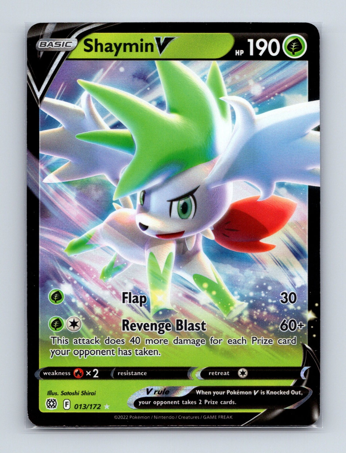 2022 Pokemon TCG Shaymin V SWSH09: Brilliant Stars 013/172 Holo Ultra Rare NM