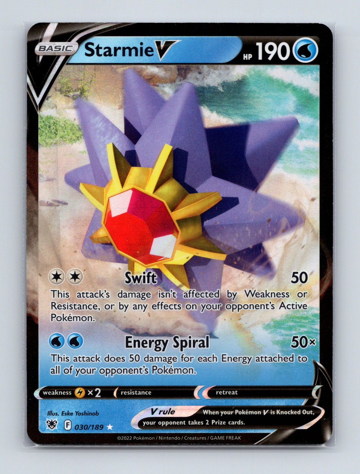 2022 Pokemon TCG Starmie V SWSH10: Astral Radiance 030/189 Holo Ultra Rare NM