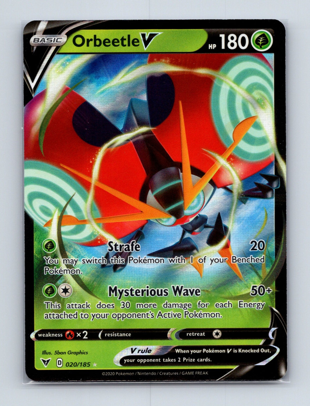 2020 Pokemon TCG Orbeetle V SWSH04: Vivid Voltage 020/185 Holo Ultra Rare NM