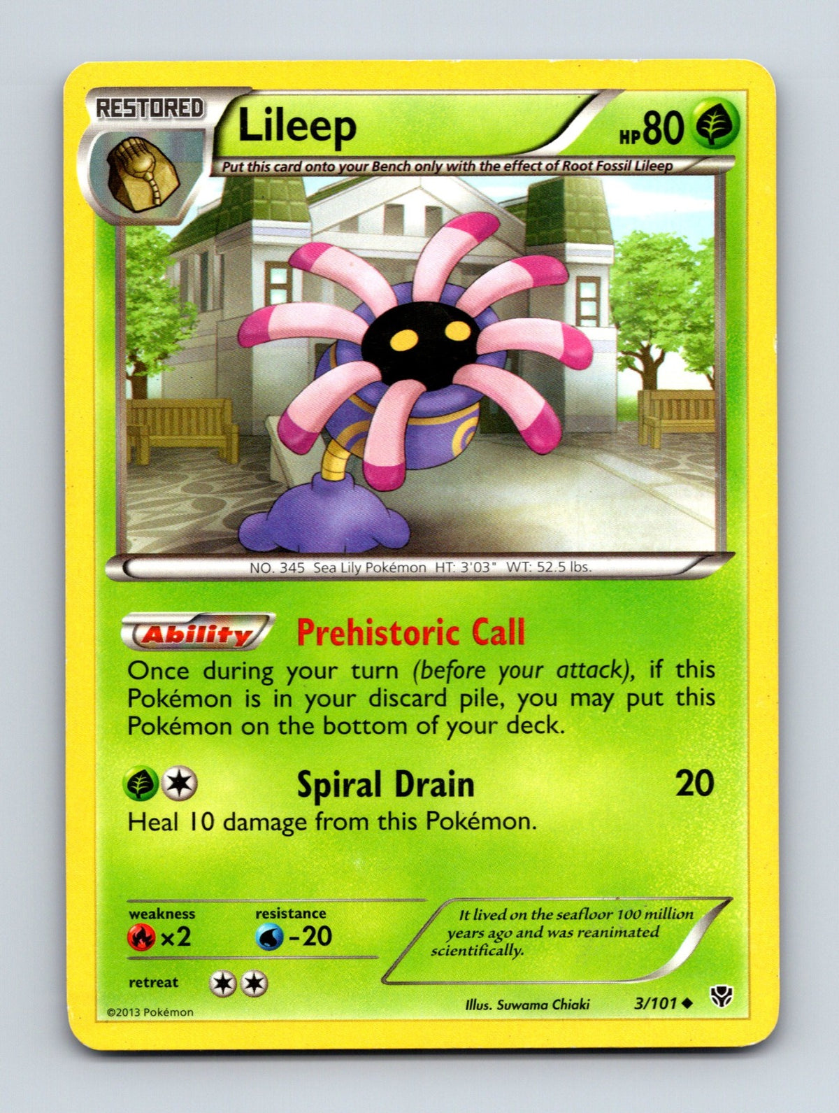 2013 Pokemon TCG Lileep Plasma Blast 3/101 Uncommon LP