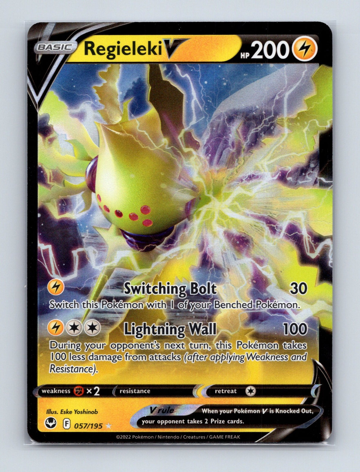 2022 Pokemon TCG Regieleki V SWSH12: Silver Tempest 057/195 Holo Ultra Rare NM