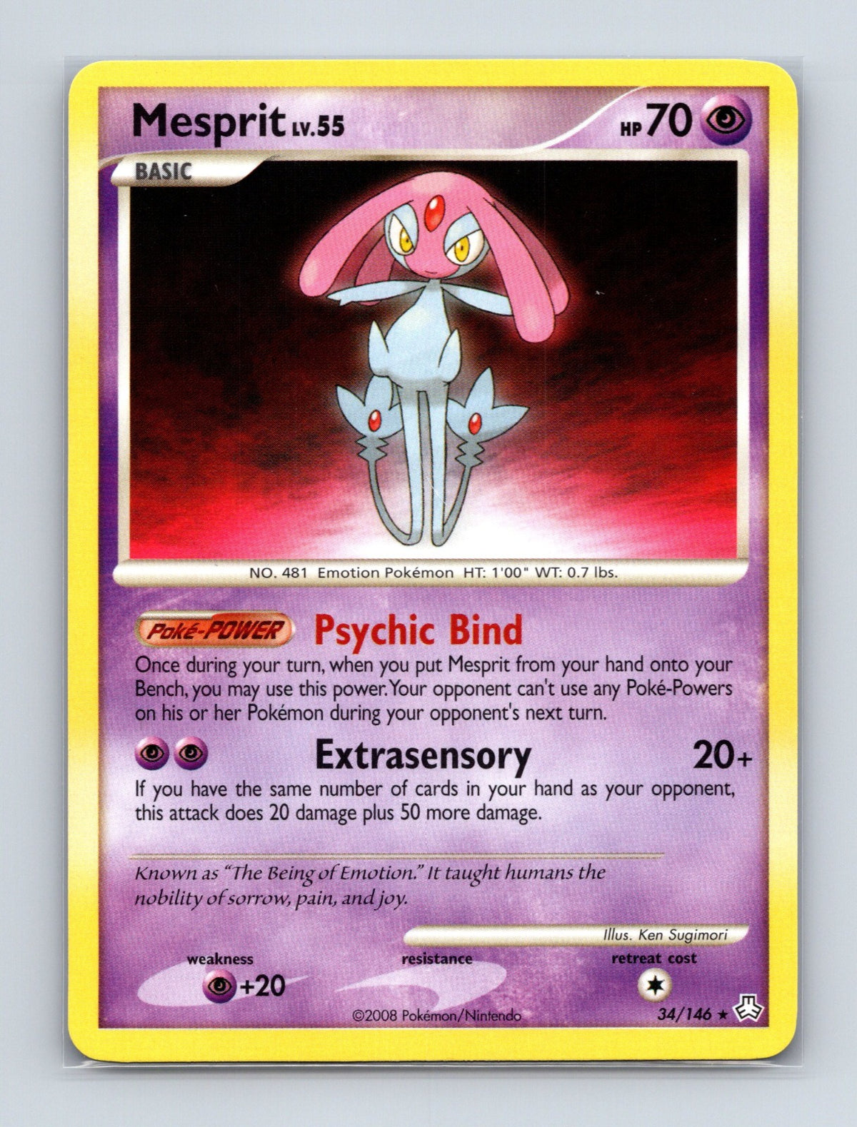 2008 Pokemon TCG Mesprit Legends Awakened 34/146 Rare NM