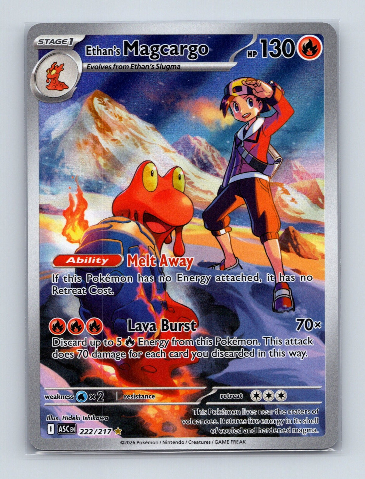 2026 Pokemon Ethan's Magcargo ME: Ascended Heroes 222/217 Illustration Rare NM