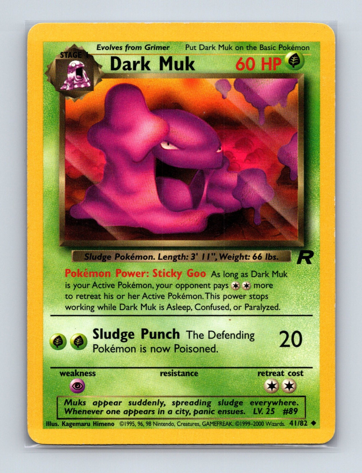 2000 Pokemon TCG Dark Muk Team Rocket 41/82 Unlimited Uncommon LP