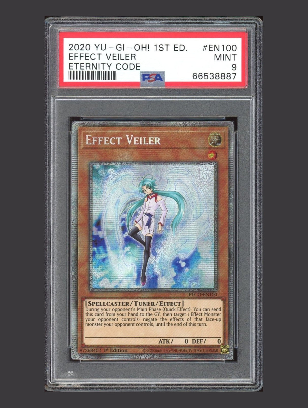 2020 Yu-Gi-Oh Eternity Code Effect Veiler #ETCO-EN100 1st Ed Starlight PSA 9