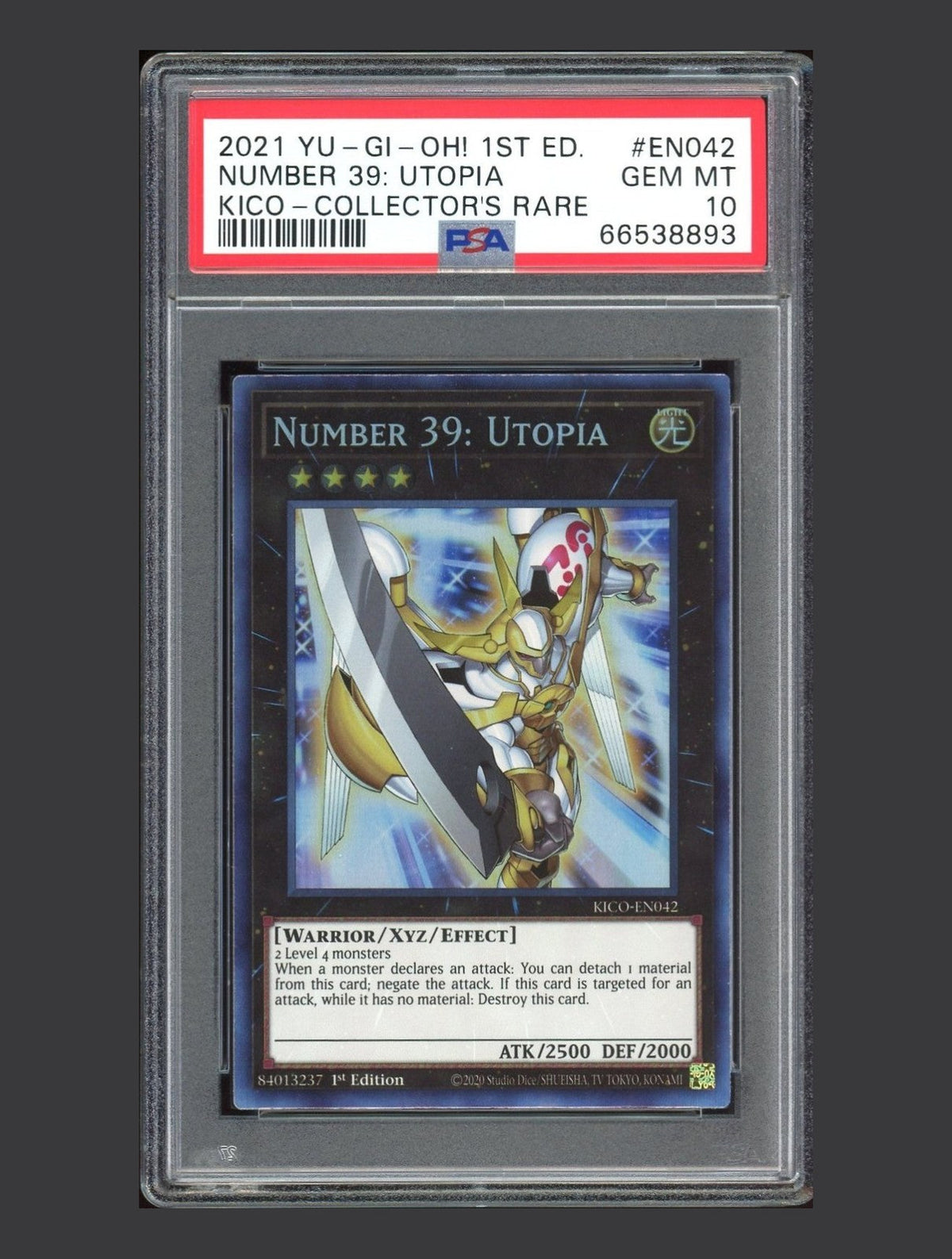 2021 Yu-Gi-Oh Number 39 Utopia KICO-EN042 1st Ed Collector's Rare PSA 10 GEM