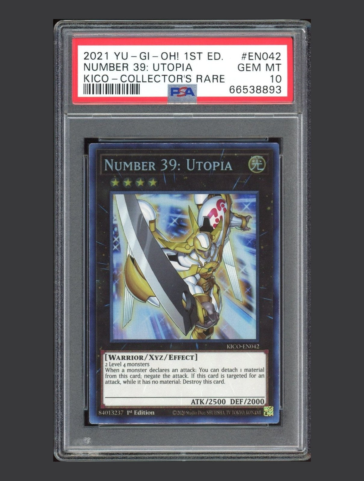 2021 Yu-Gi-Oh Number 39 Utopia KICO-EN042 1st Ed Collector's Rare PSA 10 GEM