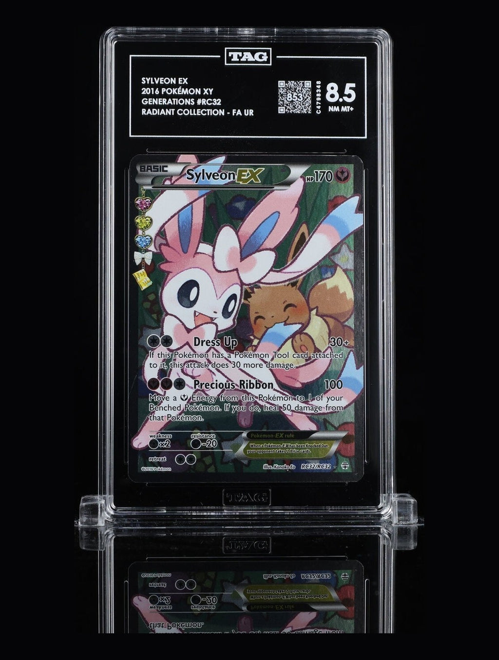 2016 Pokemon Generations RC Sylveon EX #RC32 Full Art Ultra Rare TAG 8.5 NM-MT+