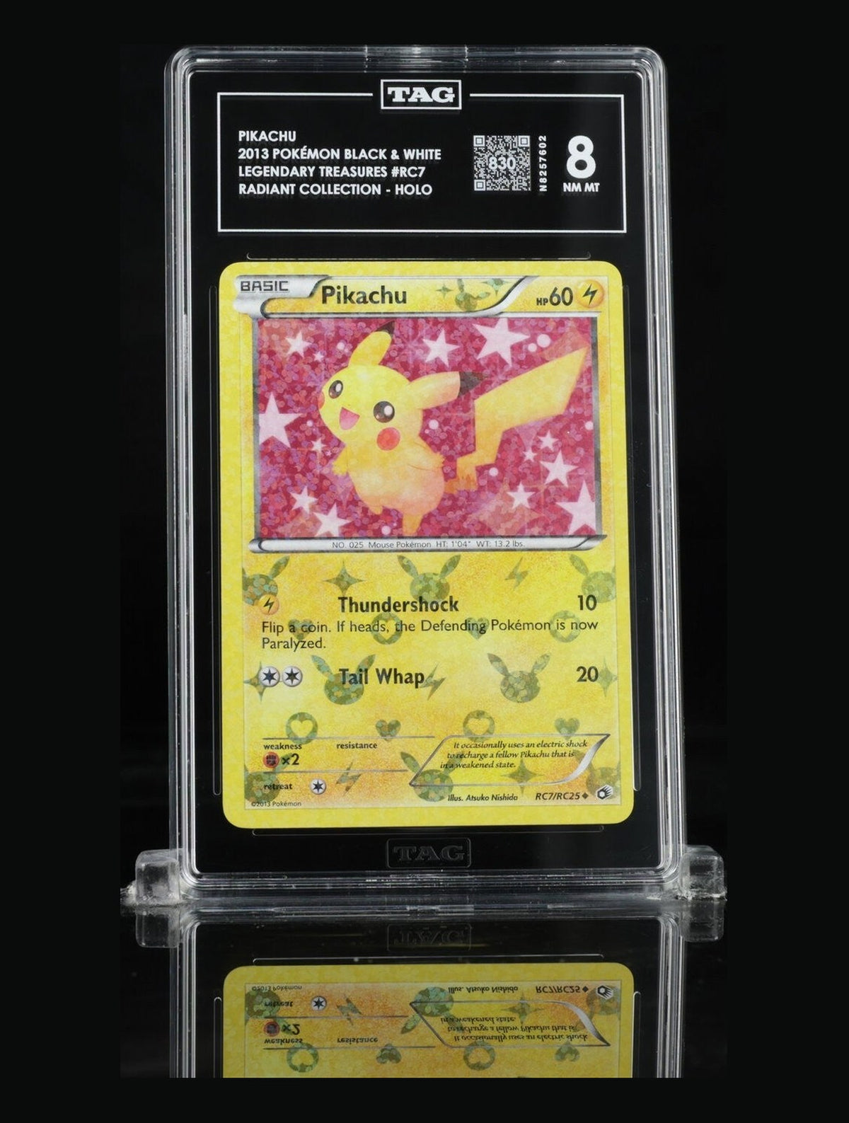 2013 Pokemon BW Legendary Treasures Radiant Coll Pikachu #RC7 Holo TAG 8 NM-MT