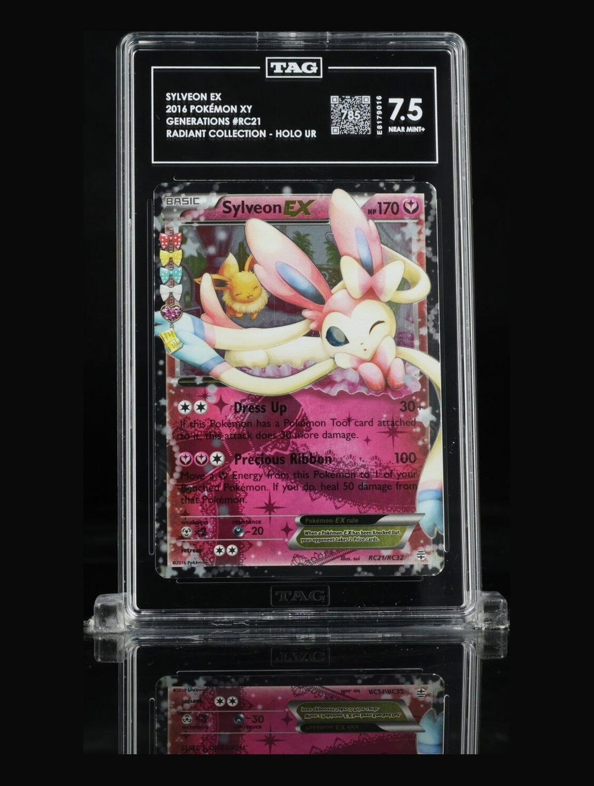 2016 Pokemon Generations Radiant Coll Sylveon EX #RC21 Holo UR TAG 7.5 NM+