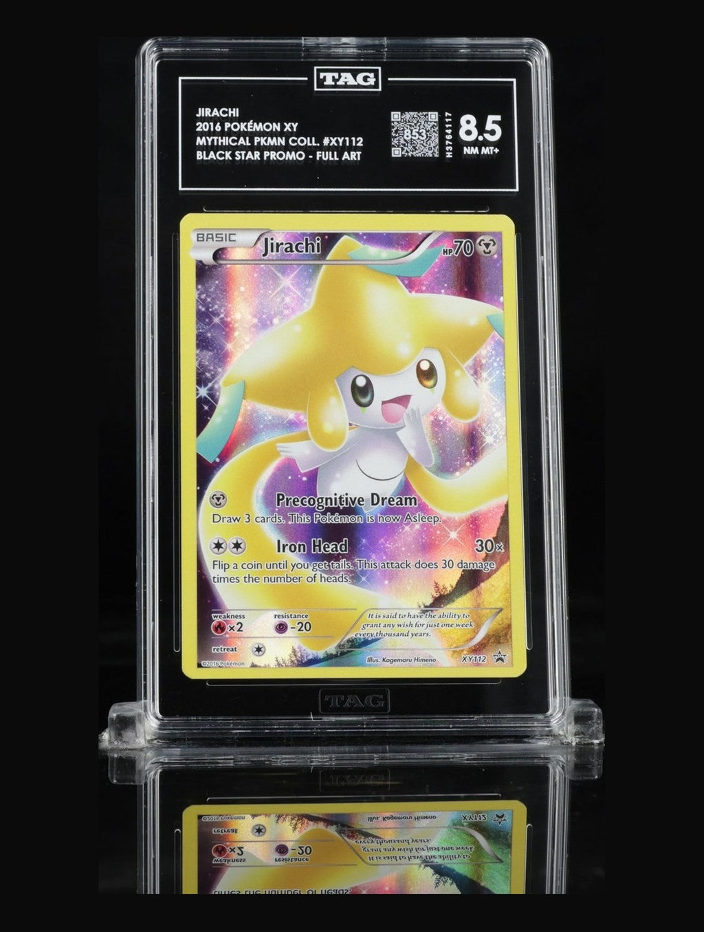 TAG 8.5 NM MT+ Jirachi XY112 Full Art Mythical Pokemon Collection Promo POP 33
