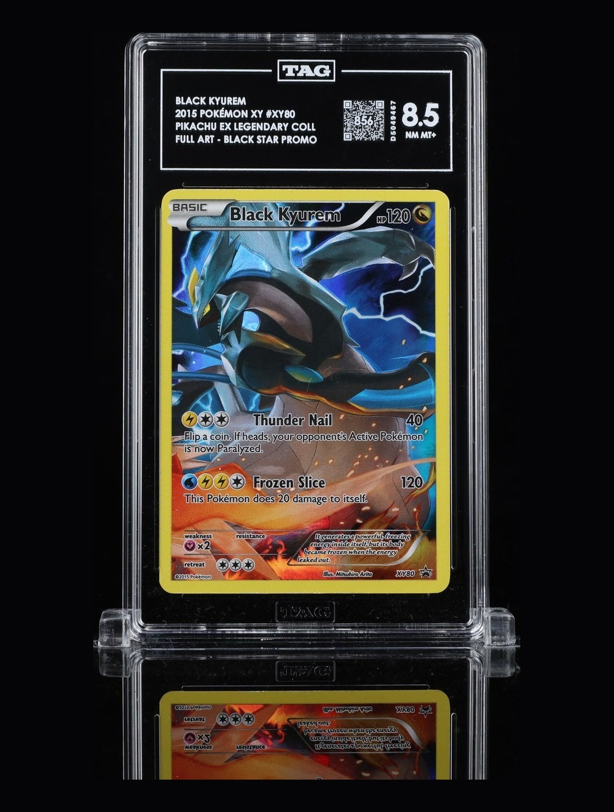 TAG 8.5 NM MT+ Black Kyurem XY80 Full Art Legendary Collection Pokemon POP 12