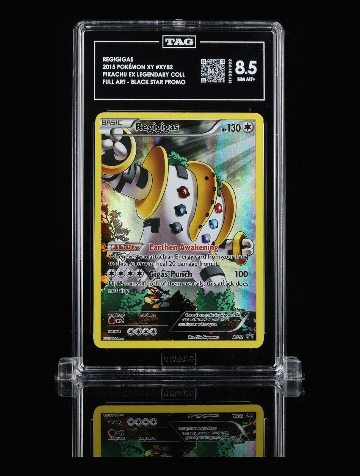 TAG 8.5 NM MT+ Regigigas XY82 Full Art Legendary Collection Pokemon POP 7
