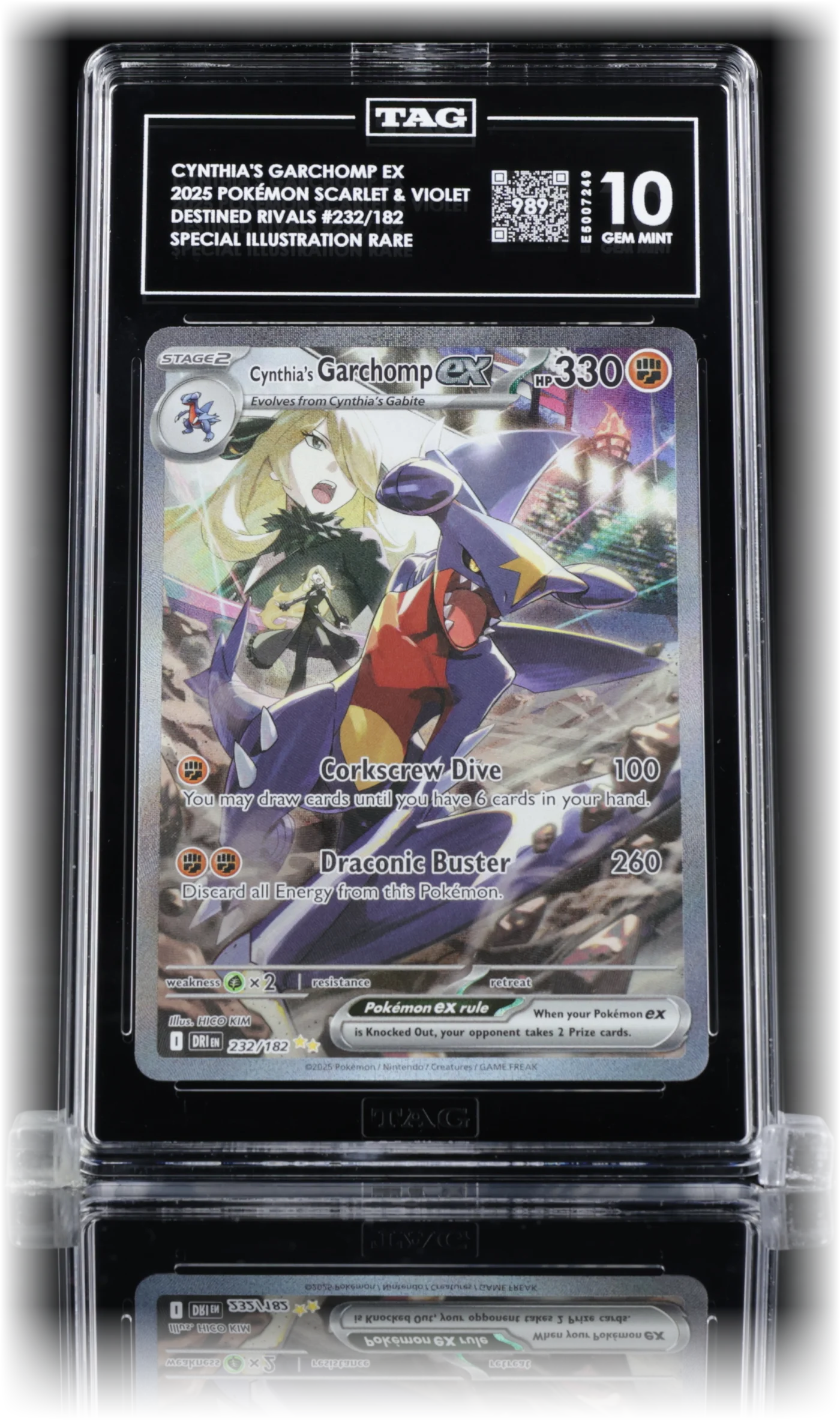 TAG 10 GEM MINT Cynthia's Garchomp ex 232/182, cert E5007249