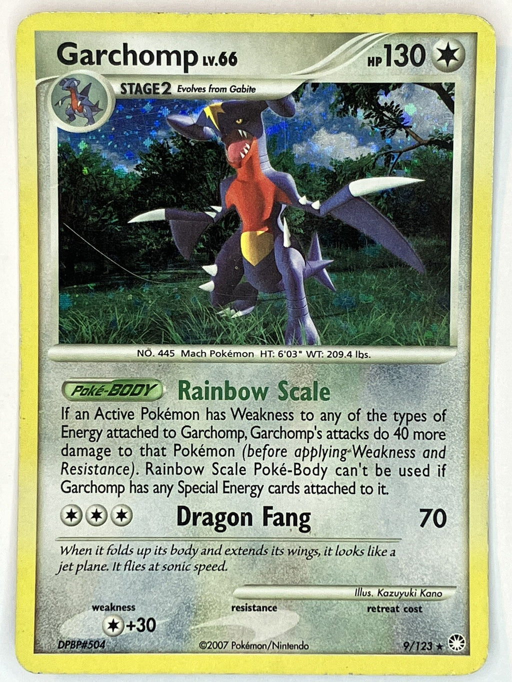 2007 Pokemon Mysterious Treasures Garchomp #9/123 Holo Rare TAG 9 MINT