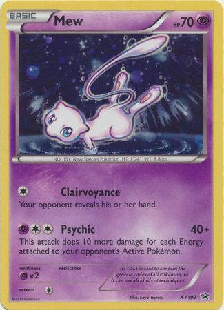 2017 Pokemon XY Black Star Promo Mew #XY192 Holo Promo TAG 7.5 NM+